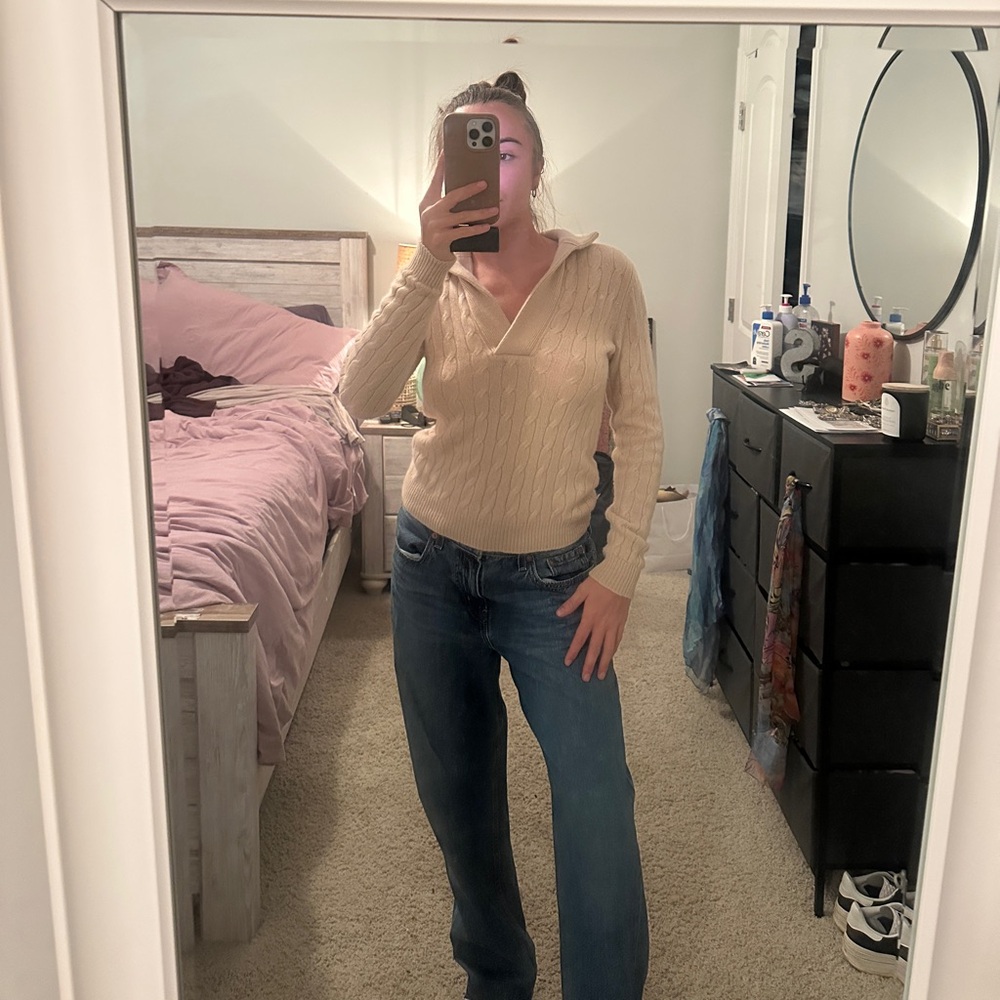 Cream Cable Knit Sweater
